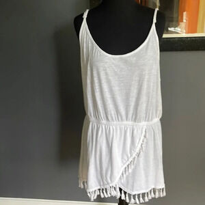 Victoria’s Secret White Tassel Swim Coverup Dress. XL